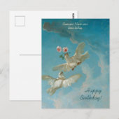 Mooie witte doven roos 1262 Boucher Birthday Briefkaart (Voorkant / Achterkant)