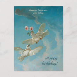 Mooie witte doven roos 1262 Boucher Birthday Briefkaart
