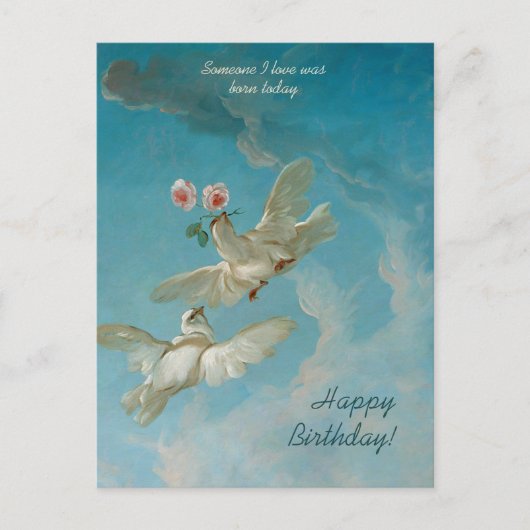 Mooie witte doven roos 1262 Boucher Birthday Briefkaart (Voorkant)