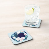 Mooie Witte Doves Floral Wreath Bier Onderzetter (Rechterzijde)