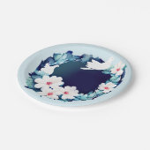 Mooie Witte Doves Floral Wreath Papieren Bordje (Gekanteld)