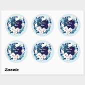 Mooie Witte Doves Floral Wreath Ronde Sticker (Vel)