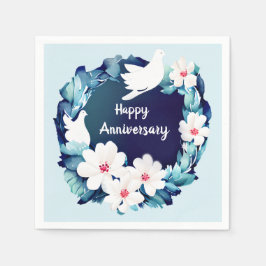 Mooie Witte Doves Floral Wreath Servet