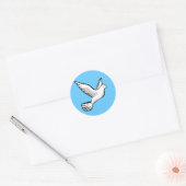 Mooie witte duif animatie illustratie ronde sticker (Envelop)