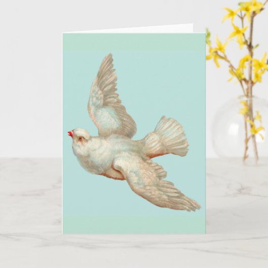 mooie witte duif kaart (Gele Bloem)