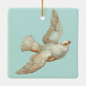mooie witte duif keramisch ornament (Achterkant)