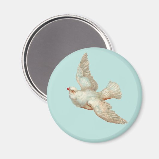 mooie witte duif magneet (Voorkant / Achterkant)