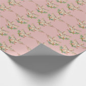 mooie witte duif met kraag in zijn mond cadeaupapier (Hoek)