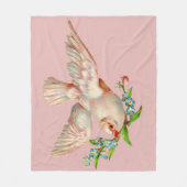 mooie witte duif met kraag in zijn mond fleece deken (Voorkant)