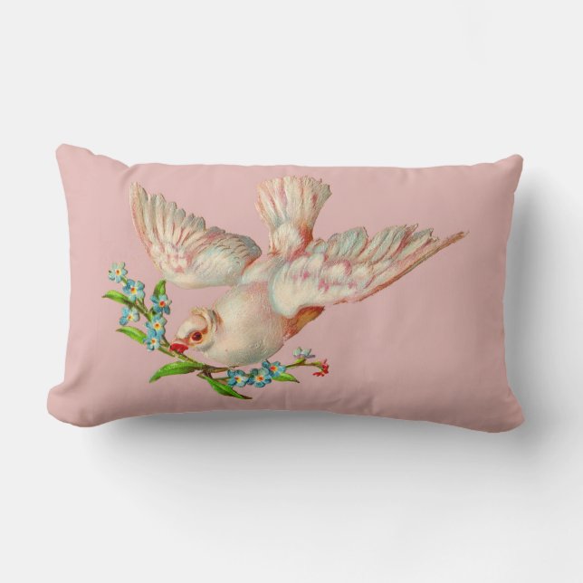 mooie witte duif met kraag in zijn mond kussen (Voorkant)