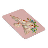 mooie witte duif met takje in de bek magneet (Rechterzijde)