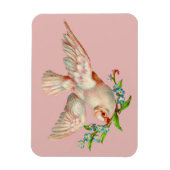 mooie witte duif met takje in de bek magneet (Verticaal)