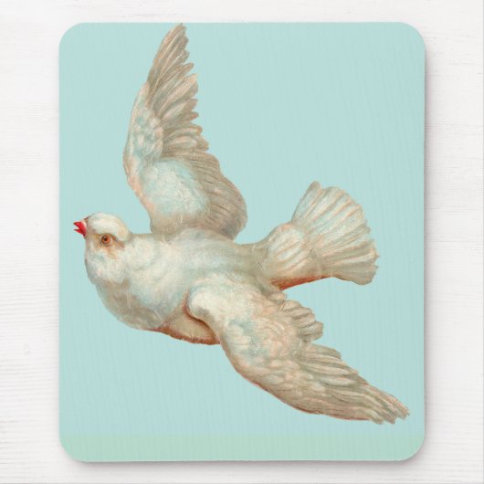 mooie witte duif muismat (Voorkant)