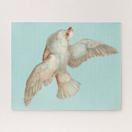 mooie witte duif puzzel legpuzzel (Horizontaal)