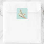 mooie witte duif vierkante sticker (Tas)