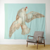 mooie witte duif wandkleed (In Situ (horizontaal))