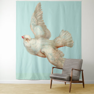 mooie witte duif wandkleed
