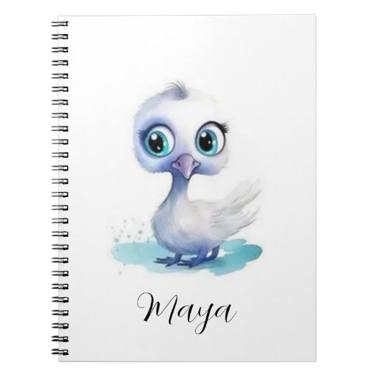 Mooie Witte Eend Spiraal Notebook Notitieboek (Voorkant)