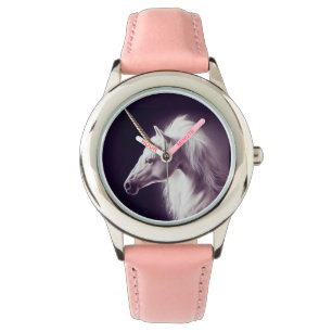 Mooie Witte Eenhoorn Gouden Spiraal Hoorn Horloge