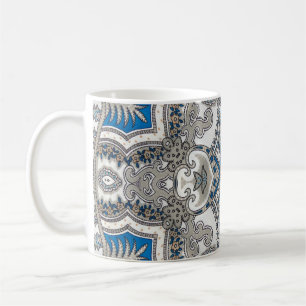 Mooie witte en blauwe arabeske, islamitische patte koffiemok
