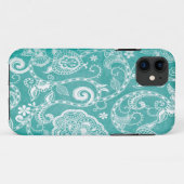Mooie witte en blauwe bloemen, bladeren en zeugen Case-Mate iPhone case (Achterkant (horizontaal))