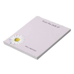 Mooie Witte en gele Daisy Notitieblok