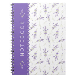 Mooie witte en lavendel bloemige esthetische notit notitieboek
