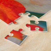 Mooie witte en oranje bloem legpuzzel (Zijkant)