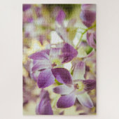 Mooie witte en paarse bloemen legpuzzel (Verticaal)