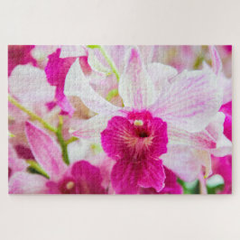 Mooie witte en rode bloem legpuzzel