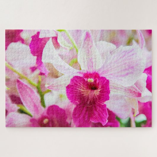 Mooie witte en rode bloem legpuzzel (Horizontaal)