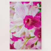 Mooie witte en rode bloem legpuzzel (Verticaal)