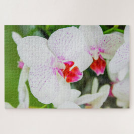 Mooie witte en rode bloemen legpuzzel