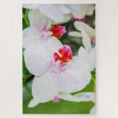 Mooie witte en rode bloemen legpuzzel (Verticaal)