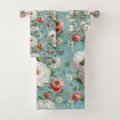 Mooie witte en rode pioenen bad handdoek (Insitu)