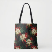 Mooie witte en rode poinsettias illustratie tote bag (Voorkant)