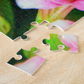 Mooie witte en roze bloemen legpuzzel (Zijkant)