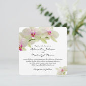 Mooie witte en warme roze orchideeën kaart (Staand voorkant)