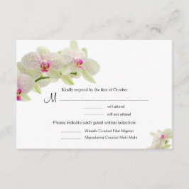 Mooie witte en warme roze orchideeën RSVP-kaarten RSVP Kaartje