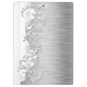 Mooie, witte en zilverontwerpklembord klembord (Achterkant)