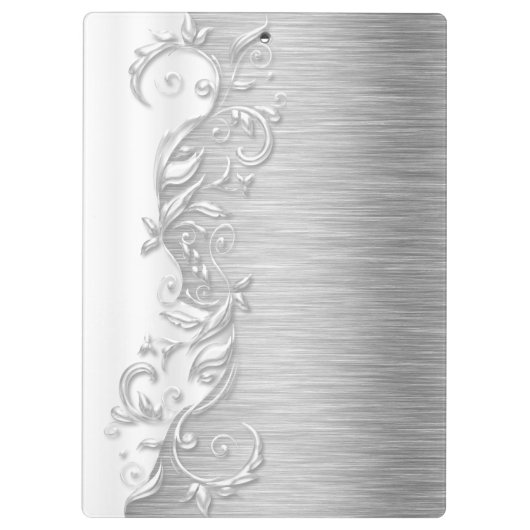 Mooie, witte en zilverontwerpklembord klembord (Achterkant)