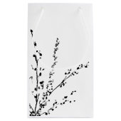 Mooie witte en zwarte minimalistische bruidsdouche klein cadeauzakje (Achterkant)