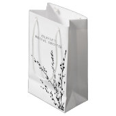 Mooie witte en zwarte minimalistische bruidsdouche klein cadeauzakje (Voorkant Gekanteld)