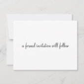 Mooie witte en zwarte save-the-date save the date (Achterkant)