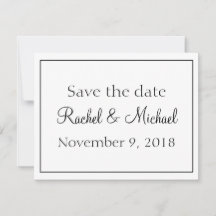 Mooie witte en zwarte save-the-date