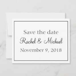 Mooie witte en zwarte save-the-date save the date