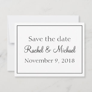 Mooie witte en zwarte save-the-date save the date