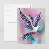Mooie Witte Etherale Waterverf Dove Briefkaart (Voorkant / Achterkant)