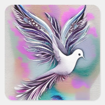 Mooie Witte Etherale Waterverf Dove