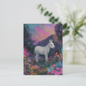 Mooie Witte Ezel 's Nachts Briefkaart (Staand voorkant)
